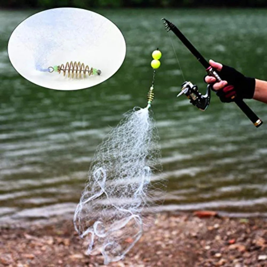 Hand Throw Fishing Net 12 Mesh Outdoor Night Fishing Cast Net Bait Fish Net for Fishing in Water with High-Performance Material
