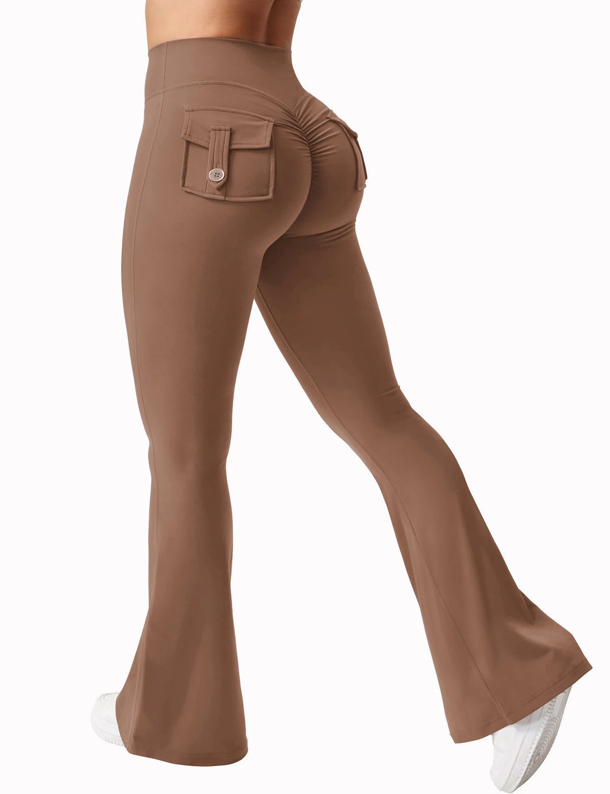 Summer Women's Cargo Pocket Fitness Tights High-Waisted Yoga Running