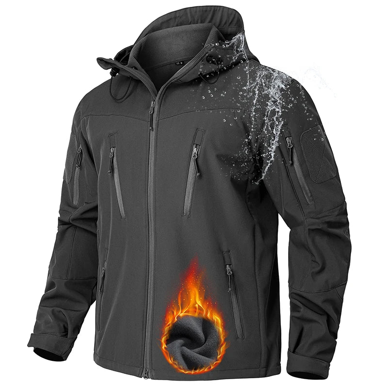 ReFire Gear Men Waterproof Softshell Tactical Jacket For Winter Outdoor