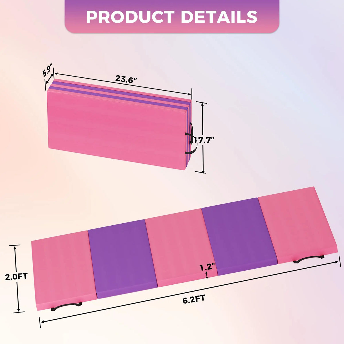 HiMISS Gymnastics Mat Tumbling Pad For Home Gym And Yoga