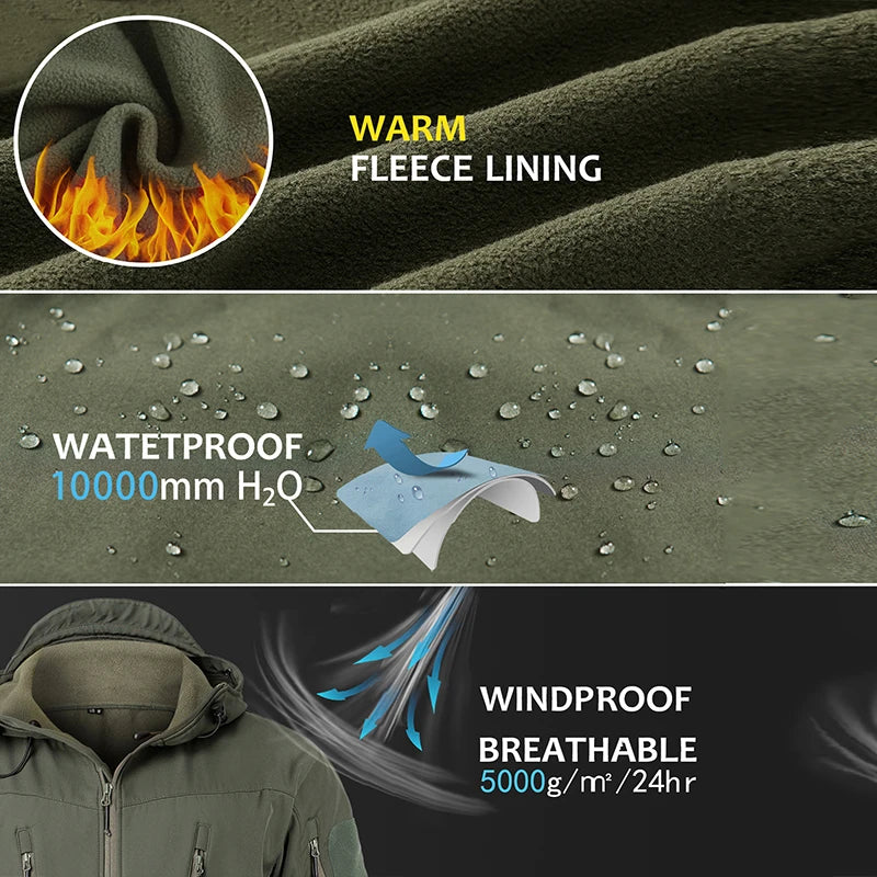 ReFire Gear Men Waterproof Softshell Tactical Jacket For Winter Outdoor