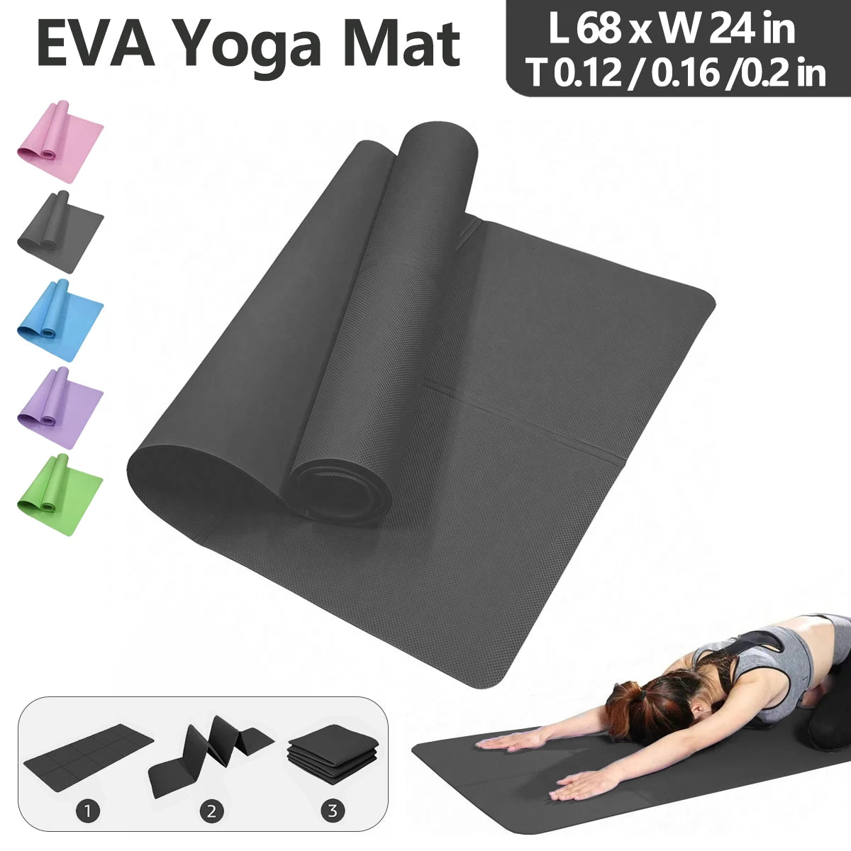 Eco Friendly Foldable Yoga Mat EVA Travel Fitness Pad
