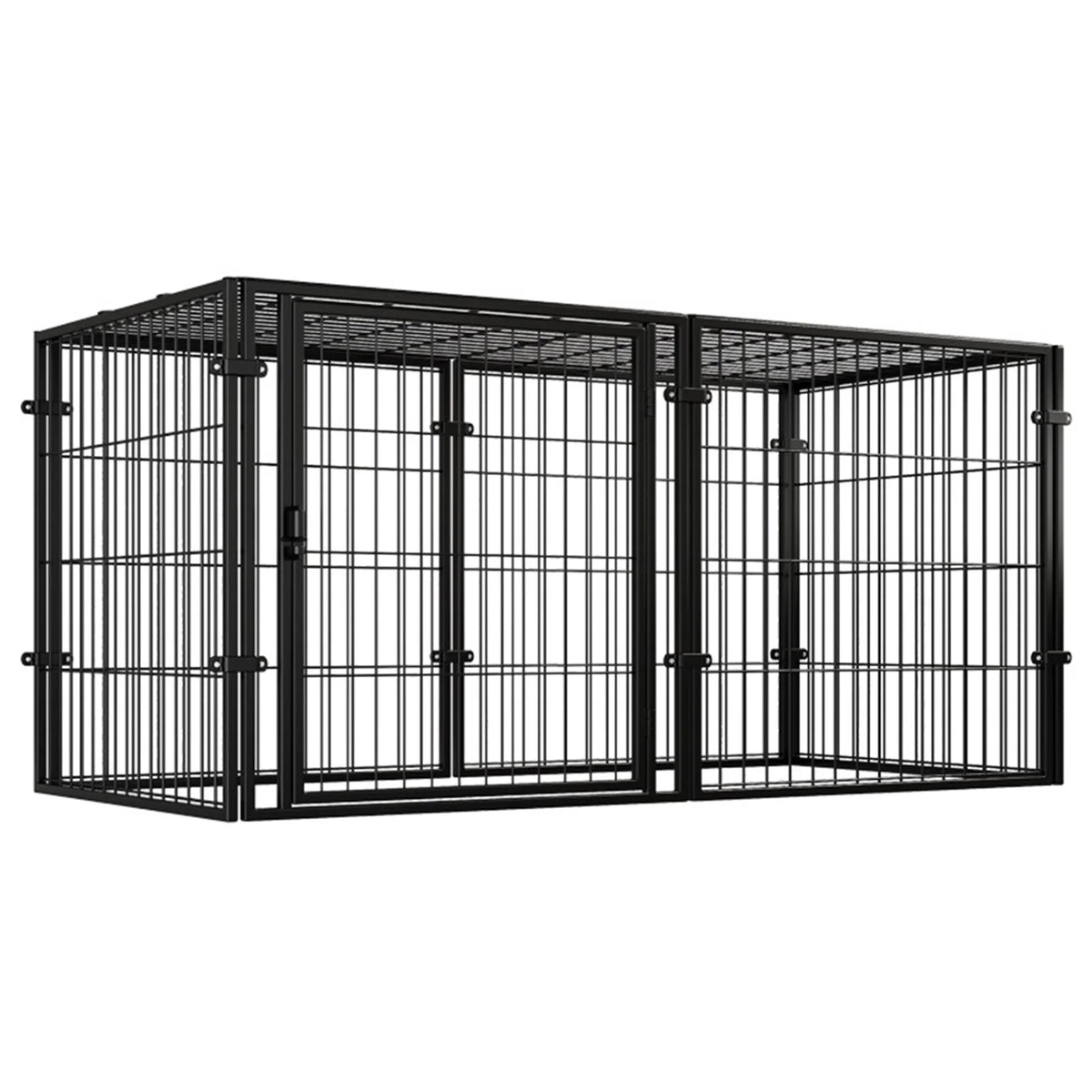 48 Inch Puppy Playpen with Door Heavy Duty Wire Dog Crates Metal Grid Dogs Cage Kennel Stackable for Puppy/Small Dog/Rabbit/Pig