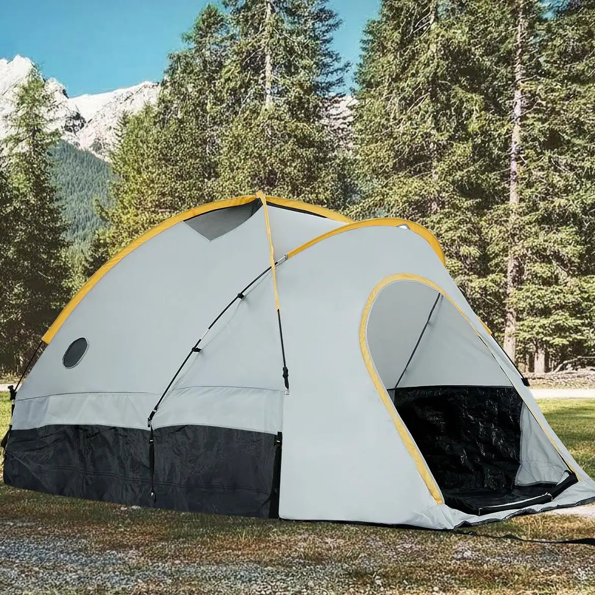 Waterproof Double Layer Pickup Truck Bed Tent with Awning or not – 210D Oxford, UPF 50+ Sun Protection, Fits 5-6.5ft Small & Mid-Size Truck Beds, Easy Setup, Portable Outdoor Camping Shelter for Road Trips, Tailgating, Over