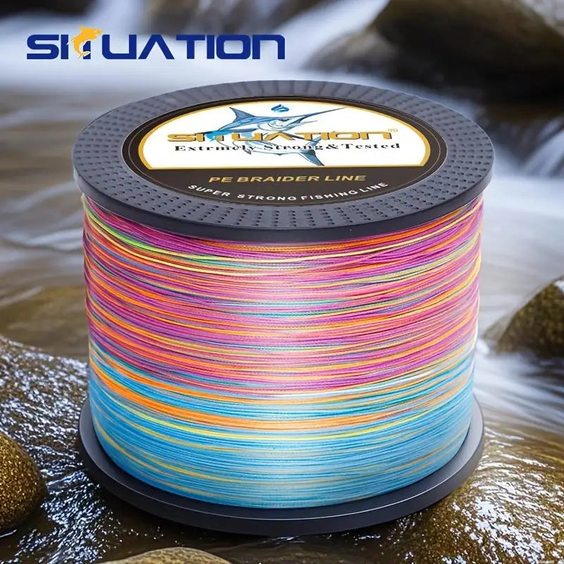 SIIUATION 1000M-1093YDS super strong fishing line, 4 strands of multi thread PE wear-resistant braided wire, 12 25 40 60 80 100