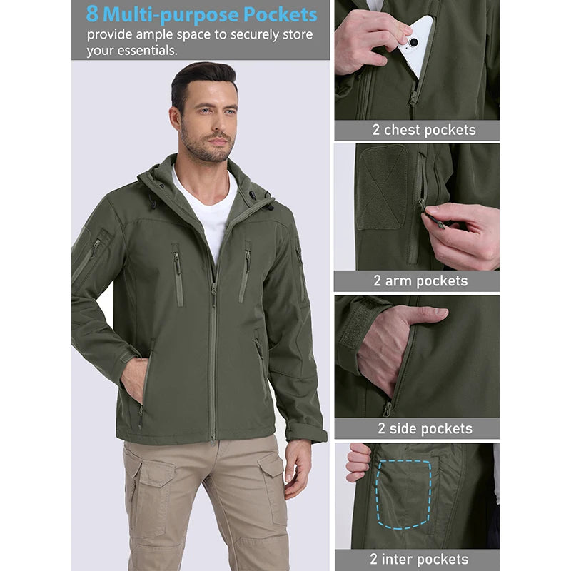 ReFire Gear Men Waterproof Softshell Tactical Jacket For Winter Outdoor