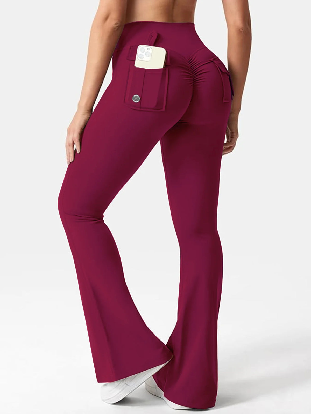 Summer Women's Cargo Pocket Fitness Tights High-Waisted Yoga Running