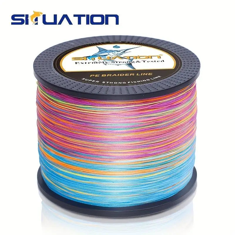 SIIUATION 1000M-1093YDS super strong fishing line, 4 strands of multi thread PE wear-resistant braided wire, 12 25 40 60 80 100