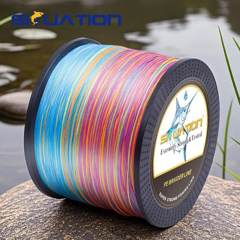 SIIUATION 1000M-1093YDS super strong fishing line, 4 strands of multi thread PE wear-resistant braided wire, 12 25 40 60 80 100