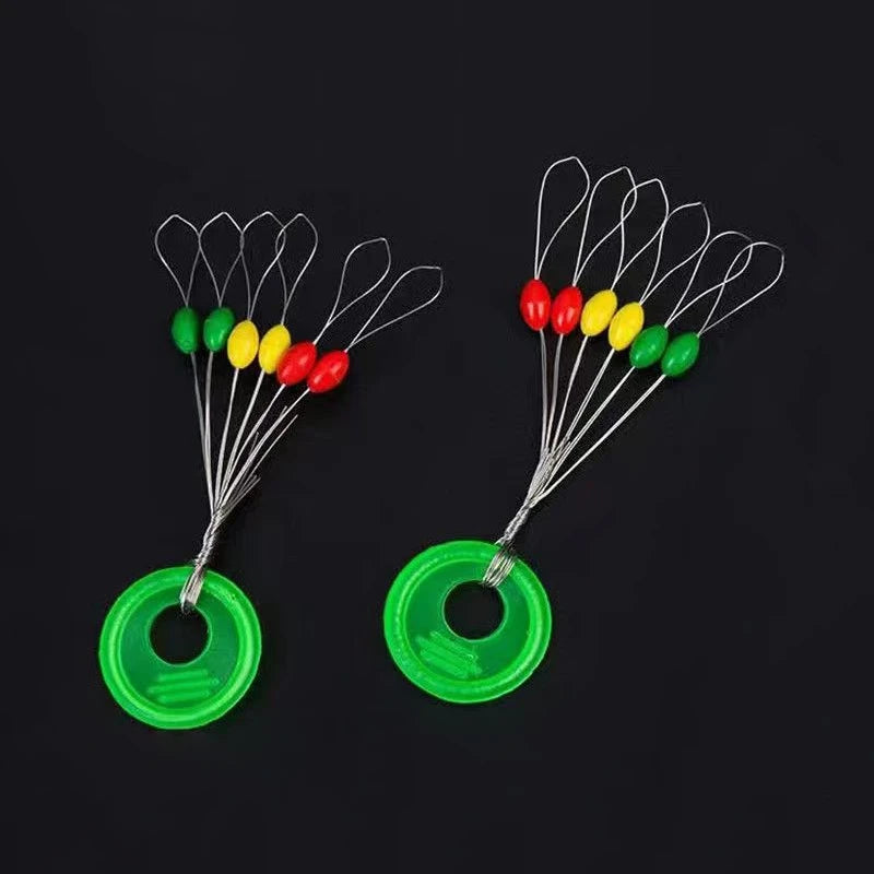 60pcs 10Group Oval Fishing Float Space Bean Colorful Rubber Space Beans Fishing Line Tackle Accessories Fishing Equipment