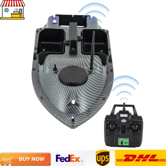Rechargeable GPS Fishing Bait Boat with 2 Batteries 16 Positioning Points 2kg Load Bait Boat