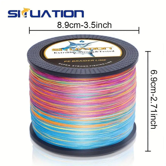 SIIUATION 1000M-1093YDS super strong fishing line, 4 strands of multi thread PE wear-resistant braided wire, 12 25 40 60 80 100