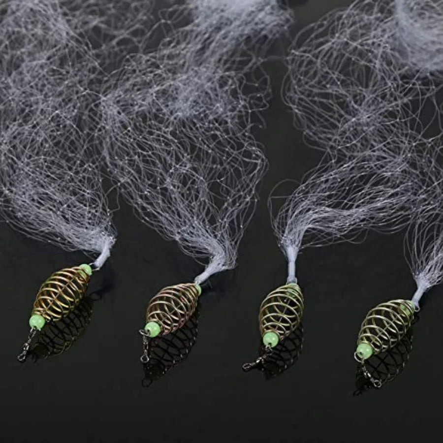 Hand Throw Fishing Net 12 Mesh Outdoor Night Fishing Cast Net Bait Fish Net for Fishing in Water with High-Performance Material