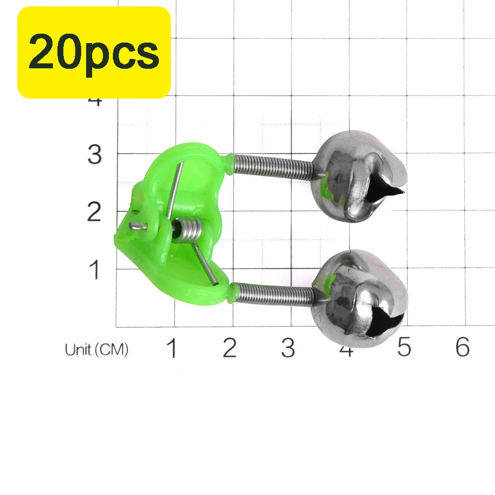 100pcs Double Bells Fishing Indicator Bait Alarm Loud Sound Alert Bell Clips Night Fishing Rod Bell Tackle Outdoor Fishing Bell