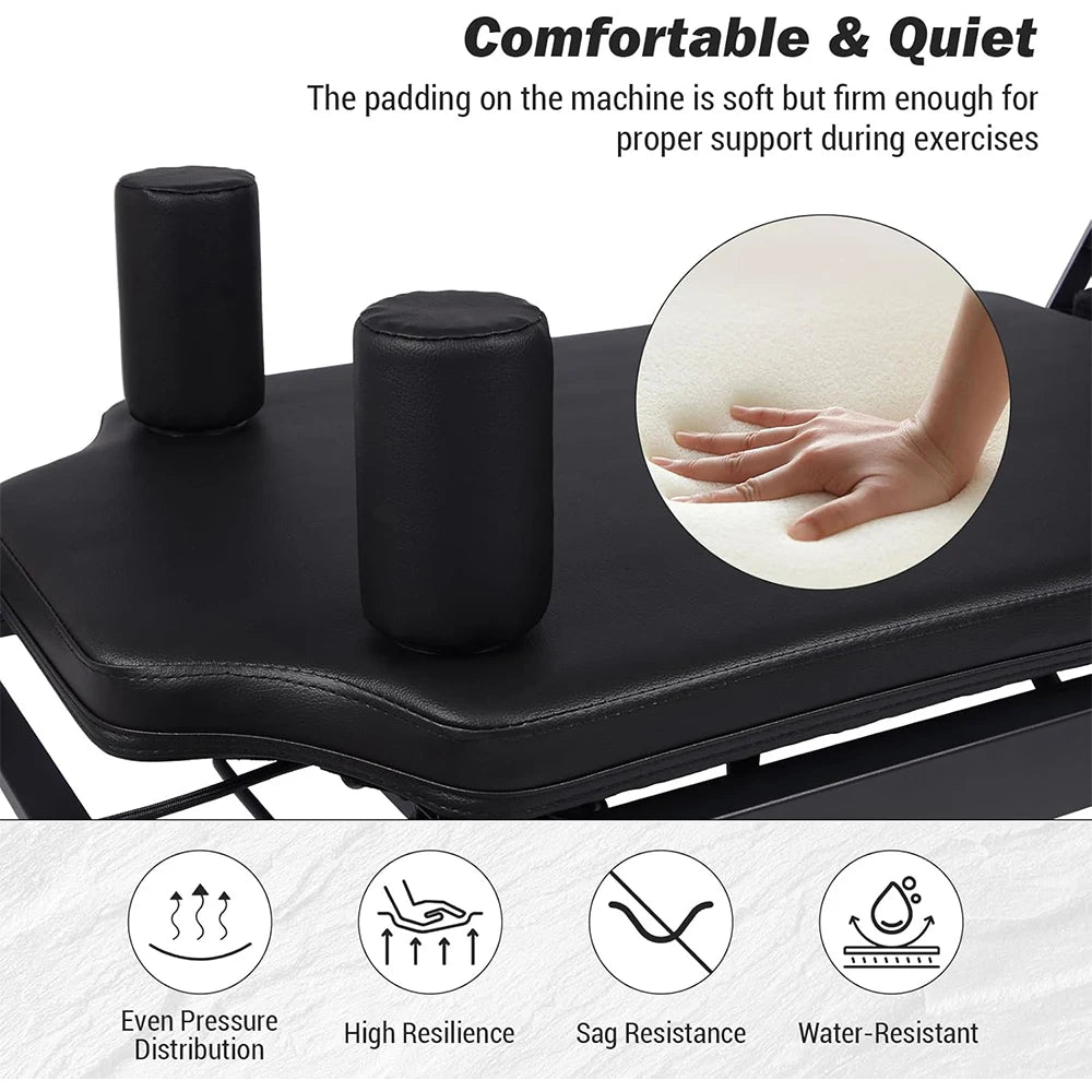HiMISS Foldable Reformer Pilates Machine With Adjustable Heights