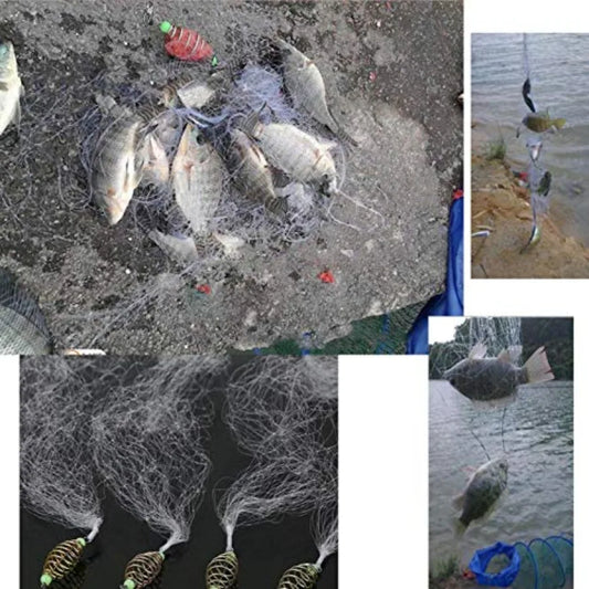 Hand Throw Fishing Net 12 Mesh Outdoor Night Fishing Cast Net Bait Fish Net for Fishing in Water with High-Performance Material
