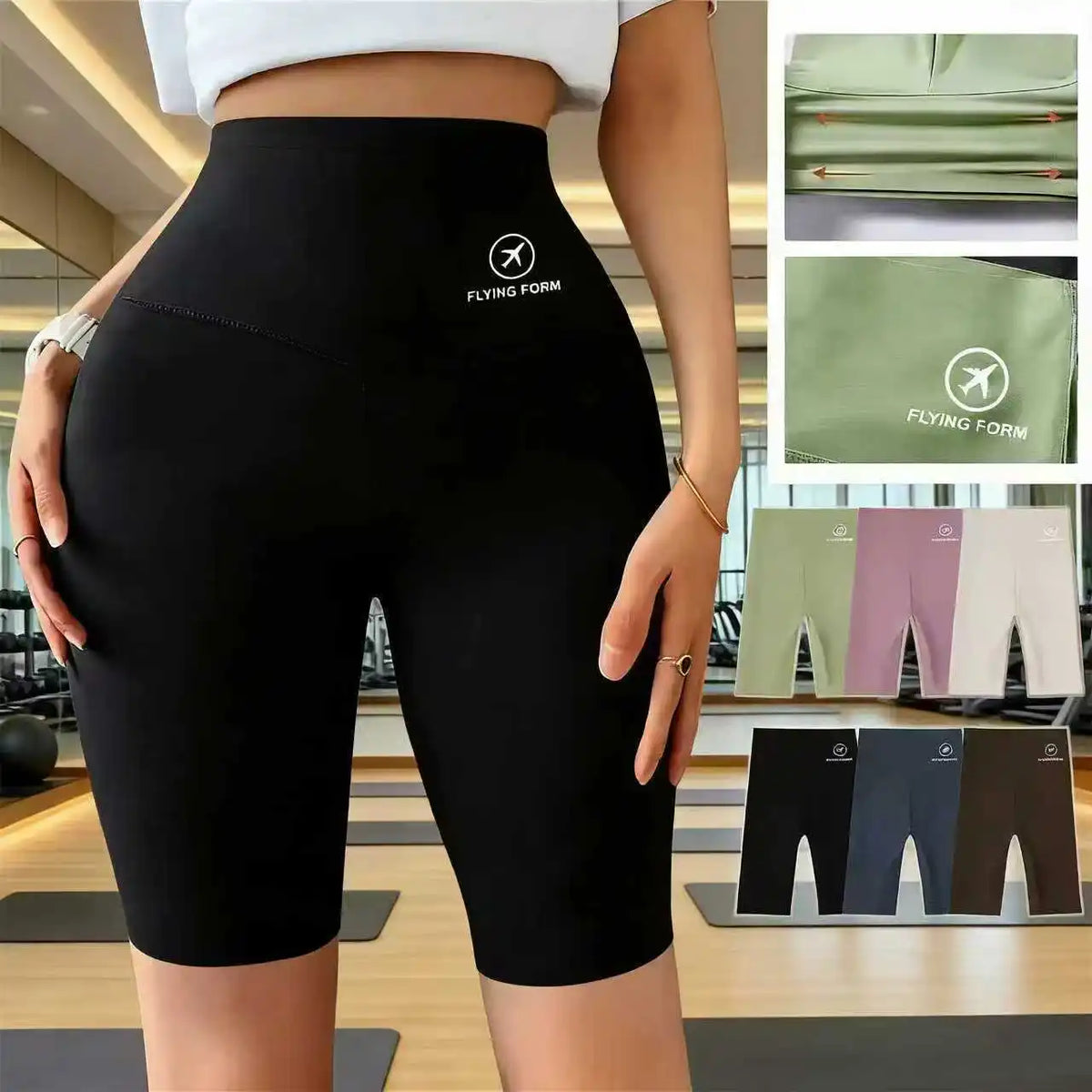 Women's High-Waisted Sports Shorts for Cycling, Yoga, Fitness