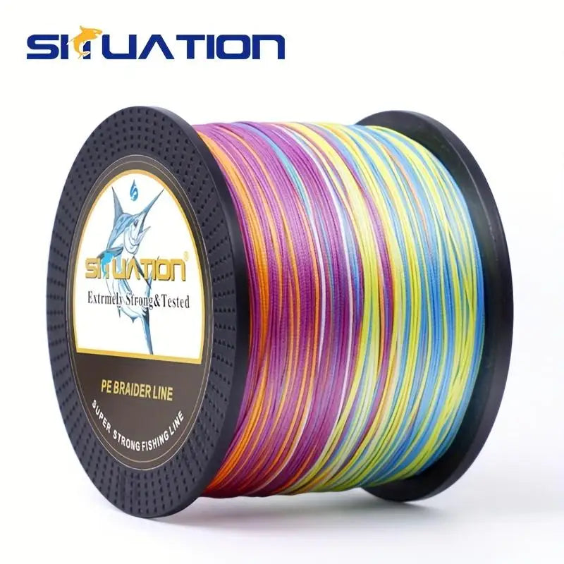 SIIUATION 1000M-1093YDS super strong fishing line, 4 strands of multi thread PE wear-resistant braided wire, 12 25 40 60 80 100