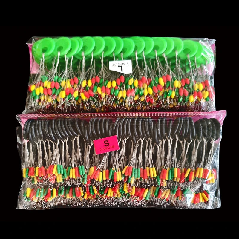 60pcs 10Group Oval Fishing Float Space Bean Colorful Rubber Space Beans Fishing Line Tackle Accessories Fishing Equipment