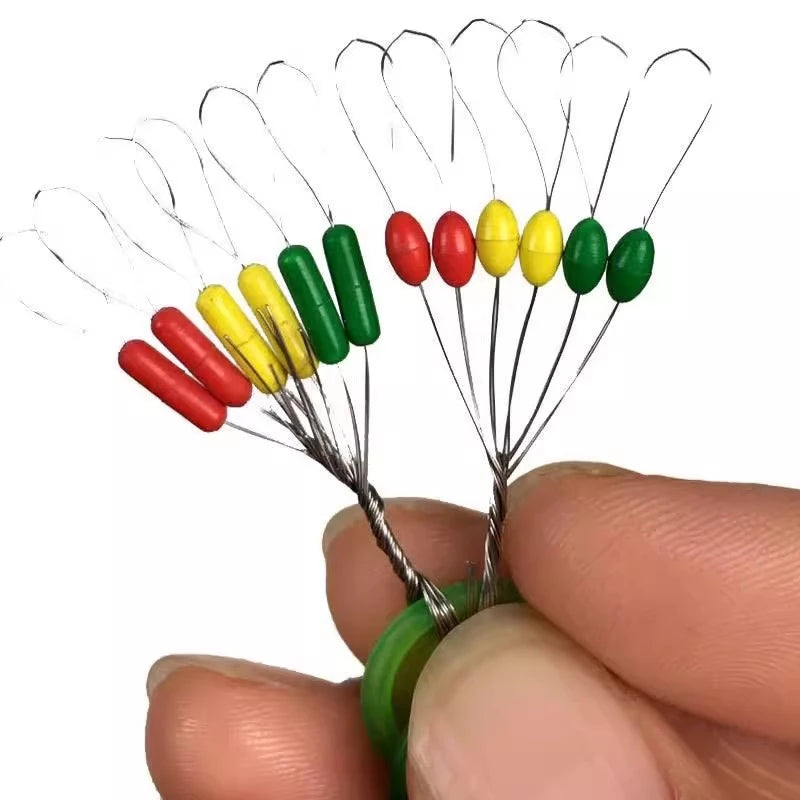 60pcs 10Group Oval Fishing Float Space Bean Colorful Rubber Space Beans Fishing Line Tackle Accessories Fishing Equipment