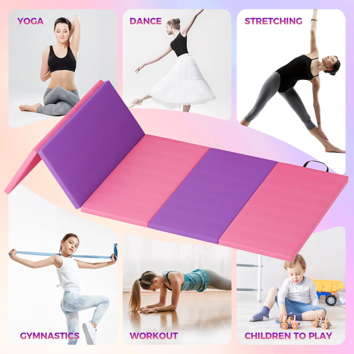 HiMISS Gymnastics Mat Tumbling Pad For Home Gym And Yoga
