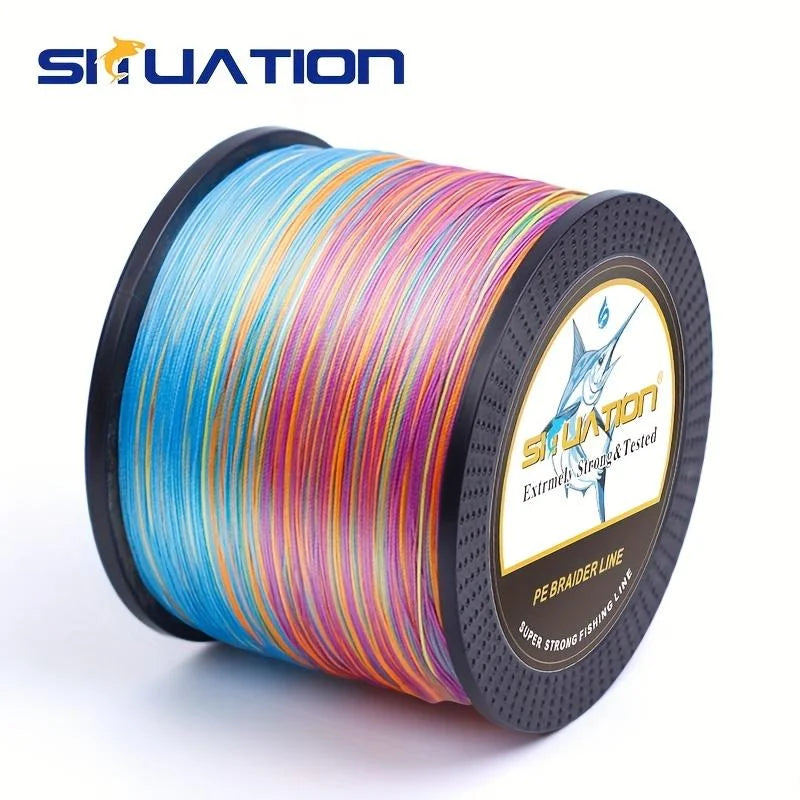 SIIUATION 1000M-1093YDS super strong fishing line, 4 strands of multi thread PE wear-resistant braided wire, 12 25 40 60 80 100