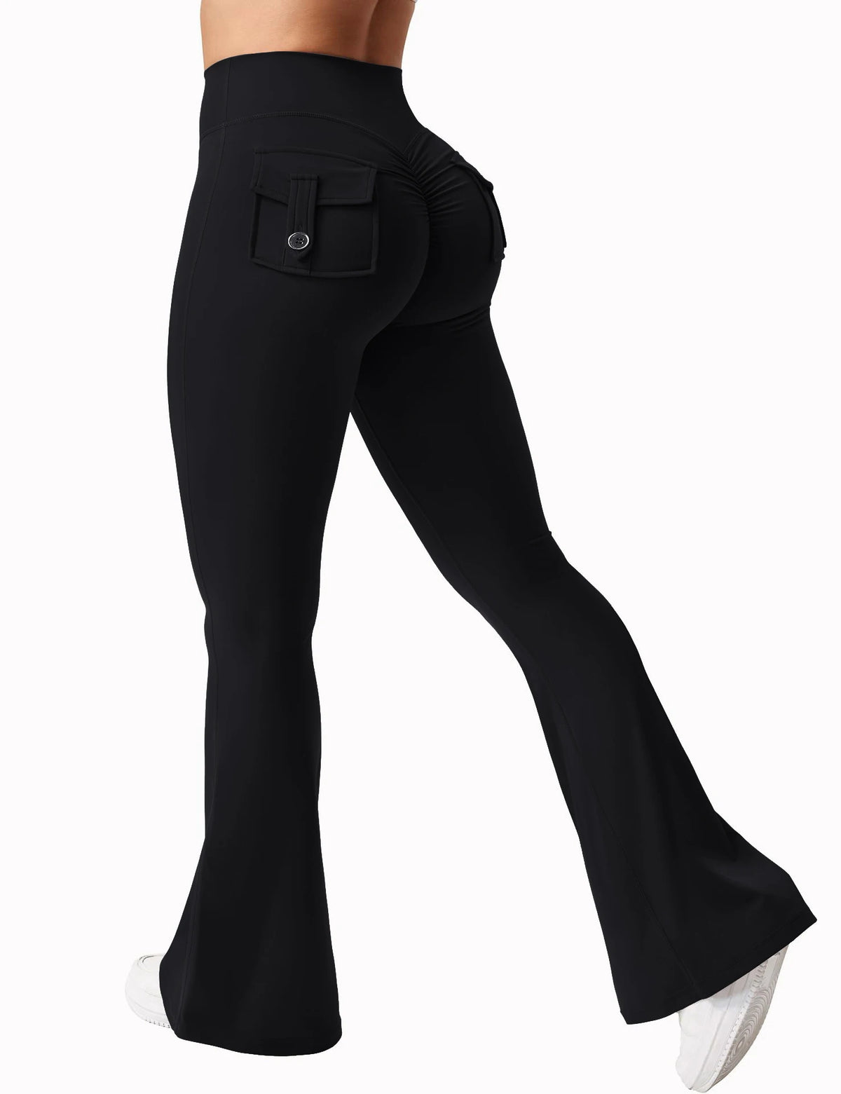 Summer Women's Cargo Pocket Fitness Tights High-Waisted Yoga Running