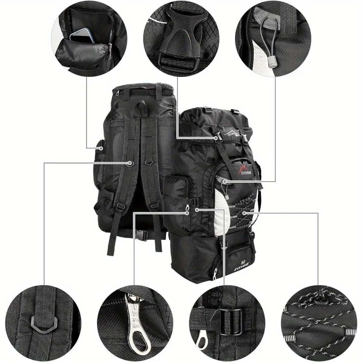 1pc 70L Outdoor Casual Sports Backpack, Large Capacity For Hiking Camping, Ultralight Cycling, Travel Mountaineering Bag