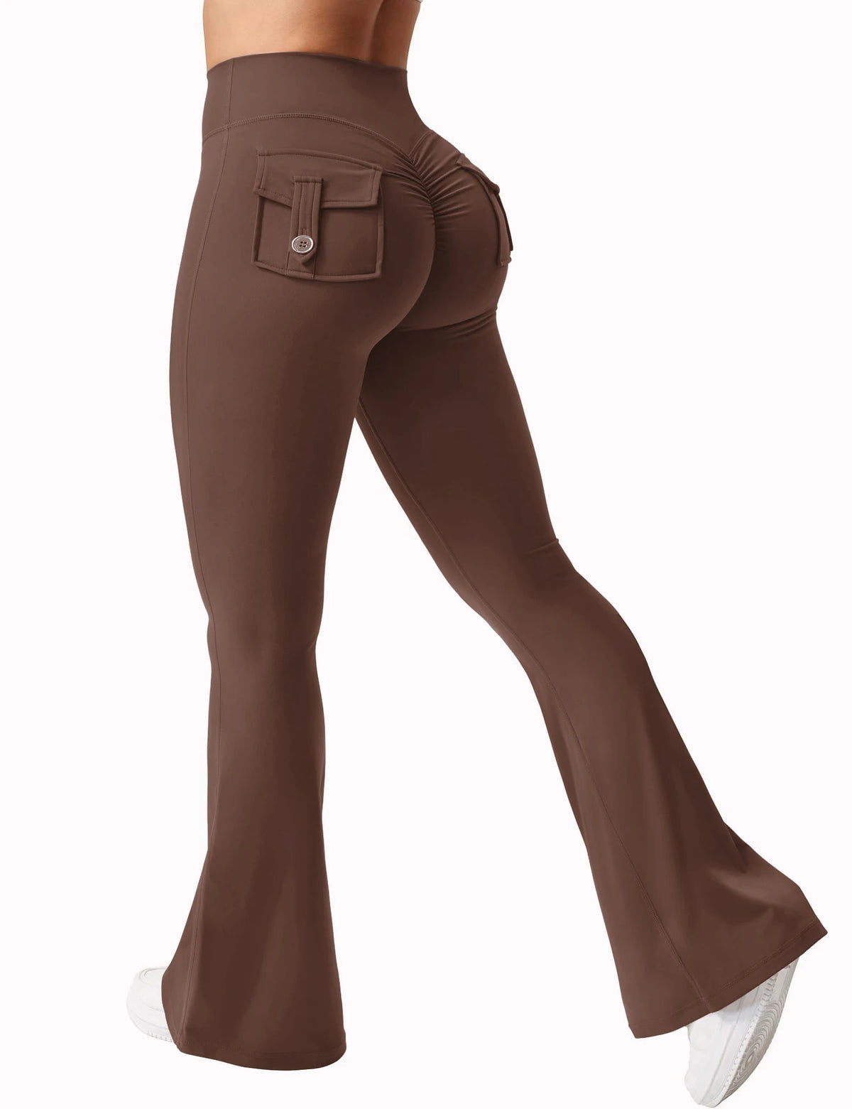 Summer Women's Cargo Pocket Fitness Tights High-Waisted Yoga Running