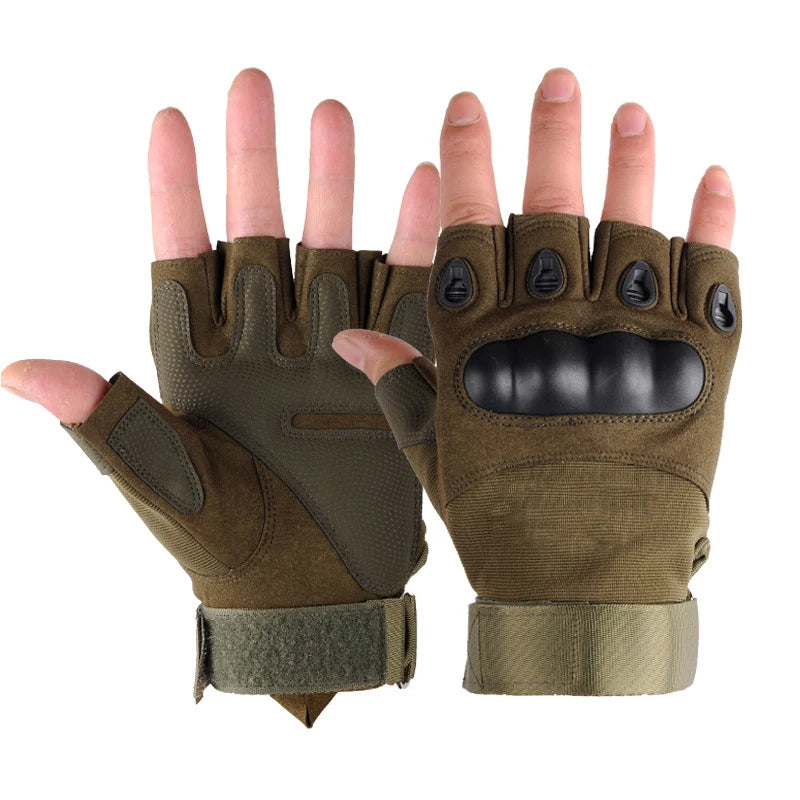 Outdoor  Fingerless Gloves Hard Knuckle Paintball Airsoft Hunting Combat Riding Hiking  Half Finger Gloves