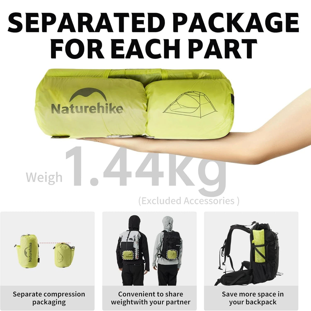 Naturehike Star River EXT Trekking Tent Compact 2 Person Ultralight Camping Tent Double Layer Waterproof 10D Nylon Overnight Tent