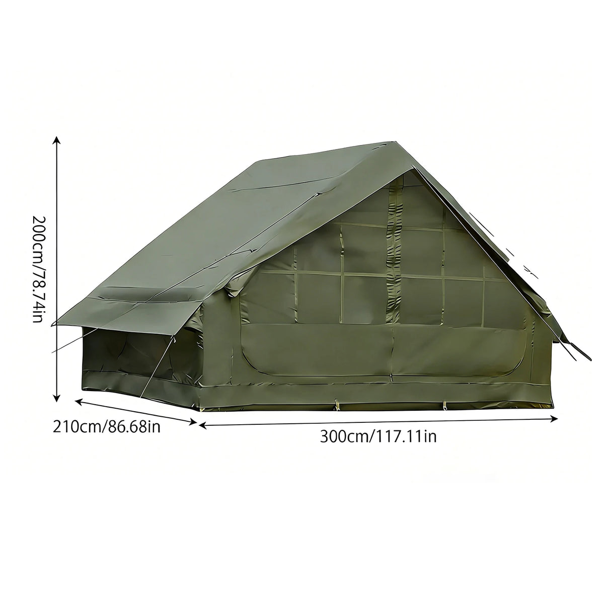 Large Inflatable Camping Tent with Skylight, Quick Air-Flow & Breathable Mesh Design, Summer Glamping Hot Tents for Ca