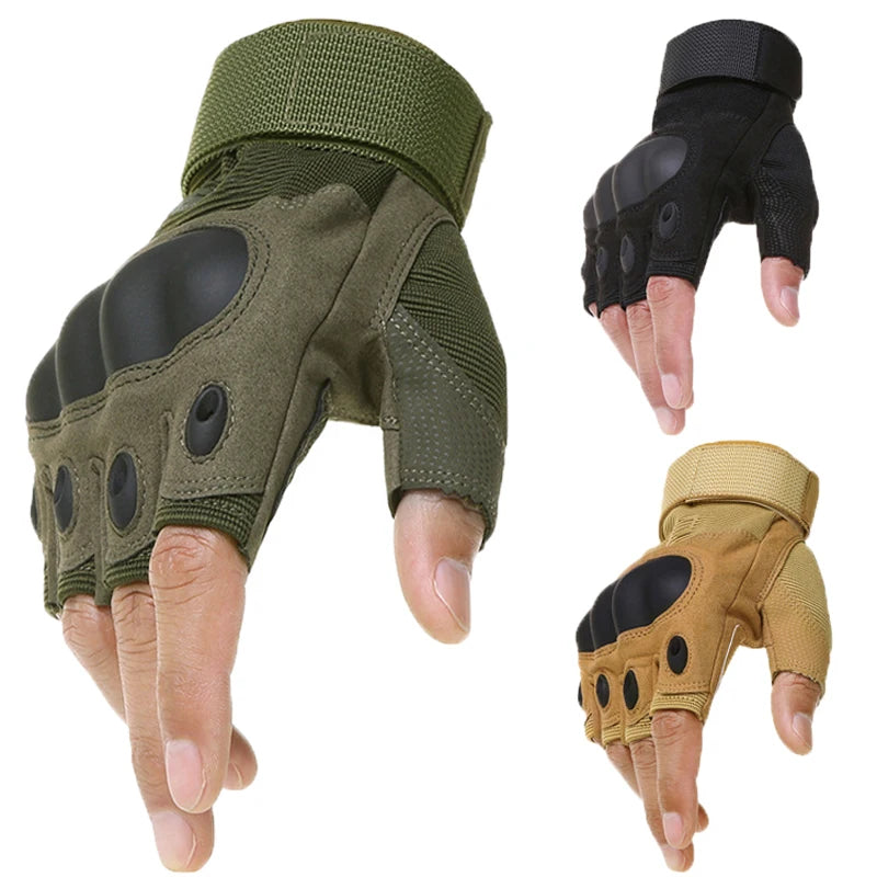 Outdoor  Fingerless Gloves Hard Knuckle Paintball Airsoft Hunting Combat Riding Hiking  Half Finger Gloves