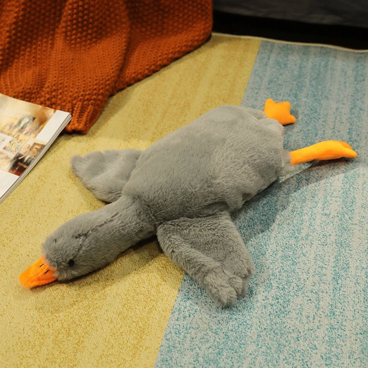 50cm Goose Plush Toy Soft Stuffed Pillow Cats Dogs Relax Pet Companion Anxiety-Relieving Dog Buddy Energy Release Gift for Pets