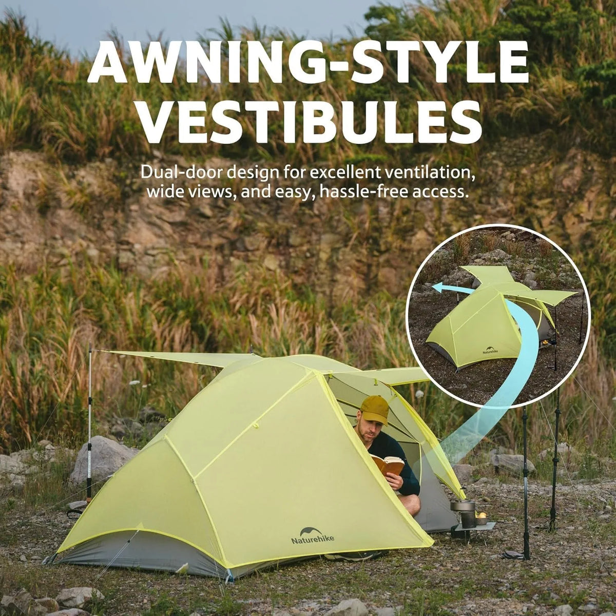 Naturehike Star River EXT Trekking Tent Compact 2 Person Ultralight Camping Tent Double Layer Waterproof 10D Nylon Overnight Tent